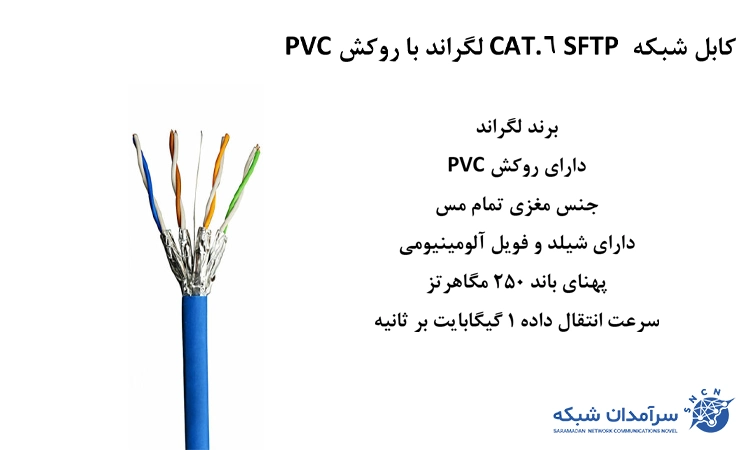 کابل شبکه CAT.6 SFTP لگراند با روکش PVC