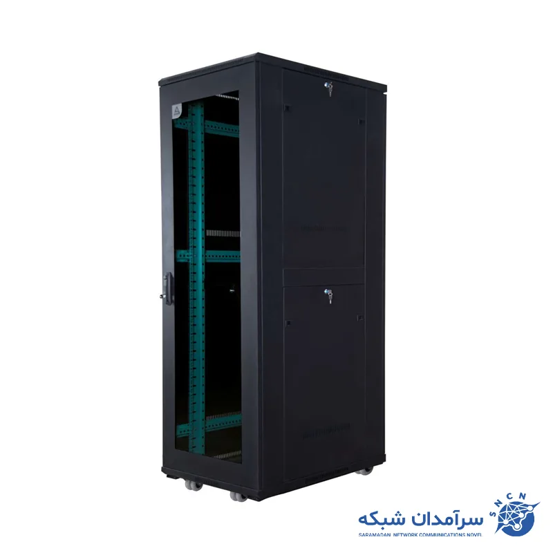 Standing rack 42 units width 60 depth 100 system ready رک ایستاده 42 یونیت عرض 60 عمق 100 آماد سیستم